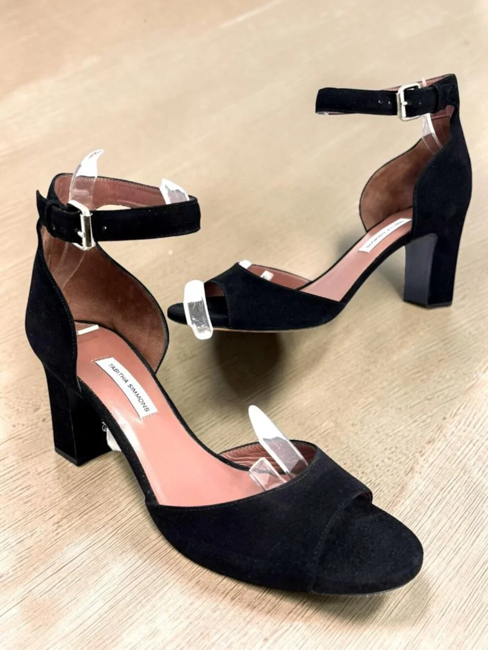 Tabitha Simmons Jerry Black Kid Suede Heeled Sandal‎